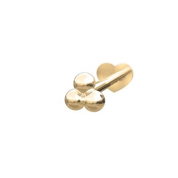 Nordahl's PIERCE52 labret piercing i 14 kt guld med tre kugler